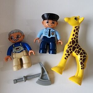 LEGO DUPLO Grandpa‎ Police Man Giraffe Axe Policeman Grandad Figures 2.5" People